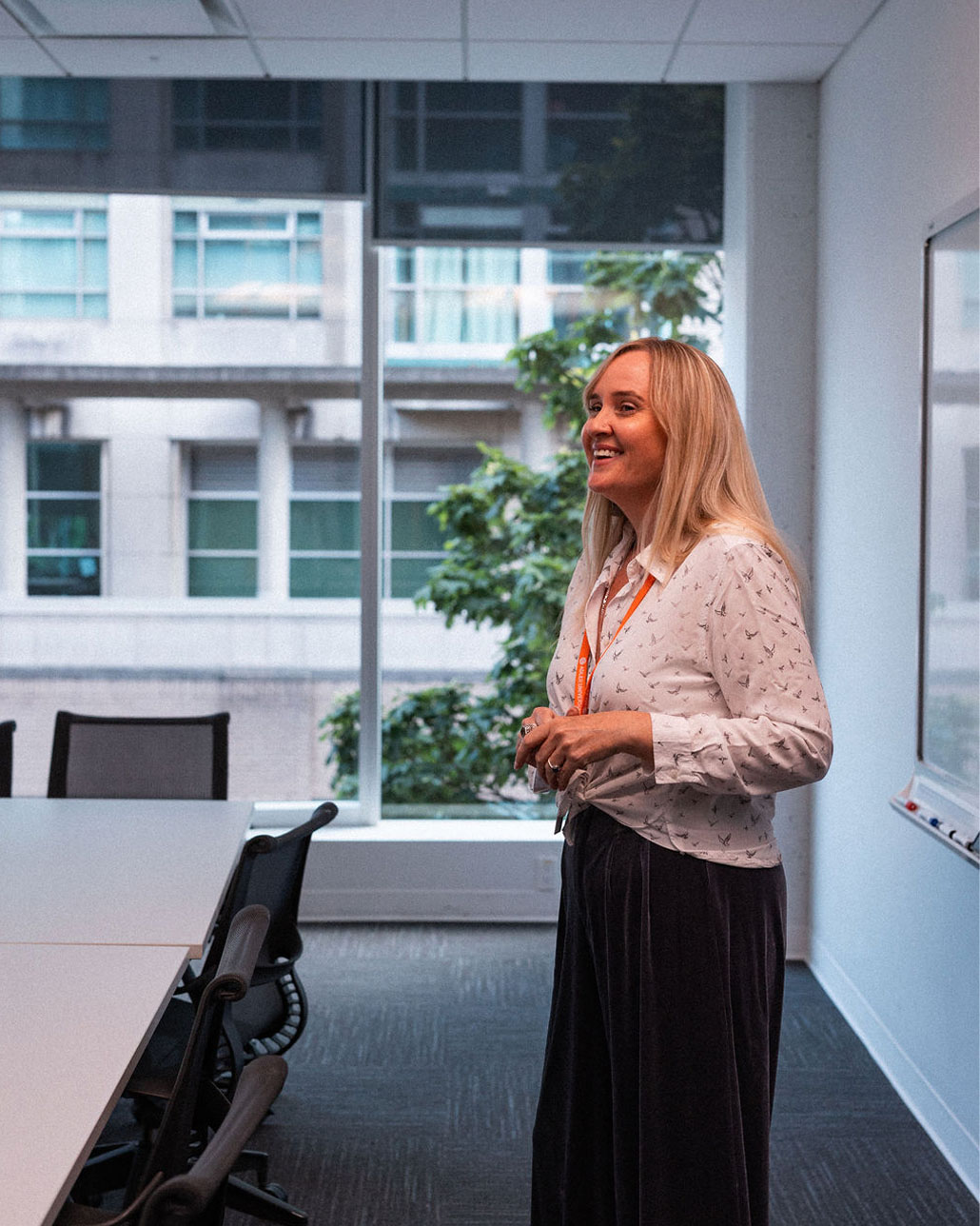 An Adler University faculty member leads a lecture at the Vancouver campus.